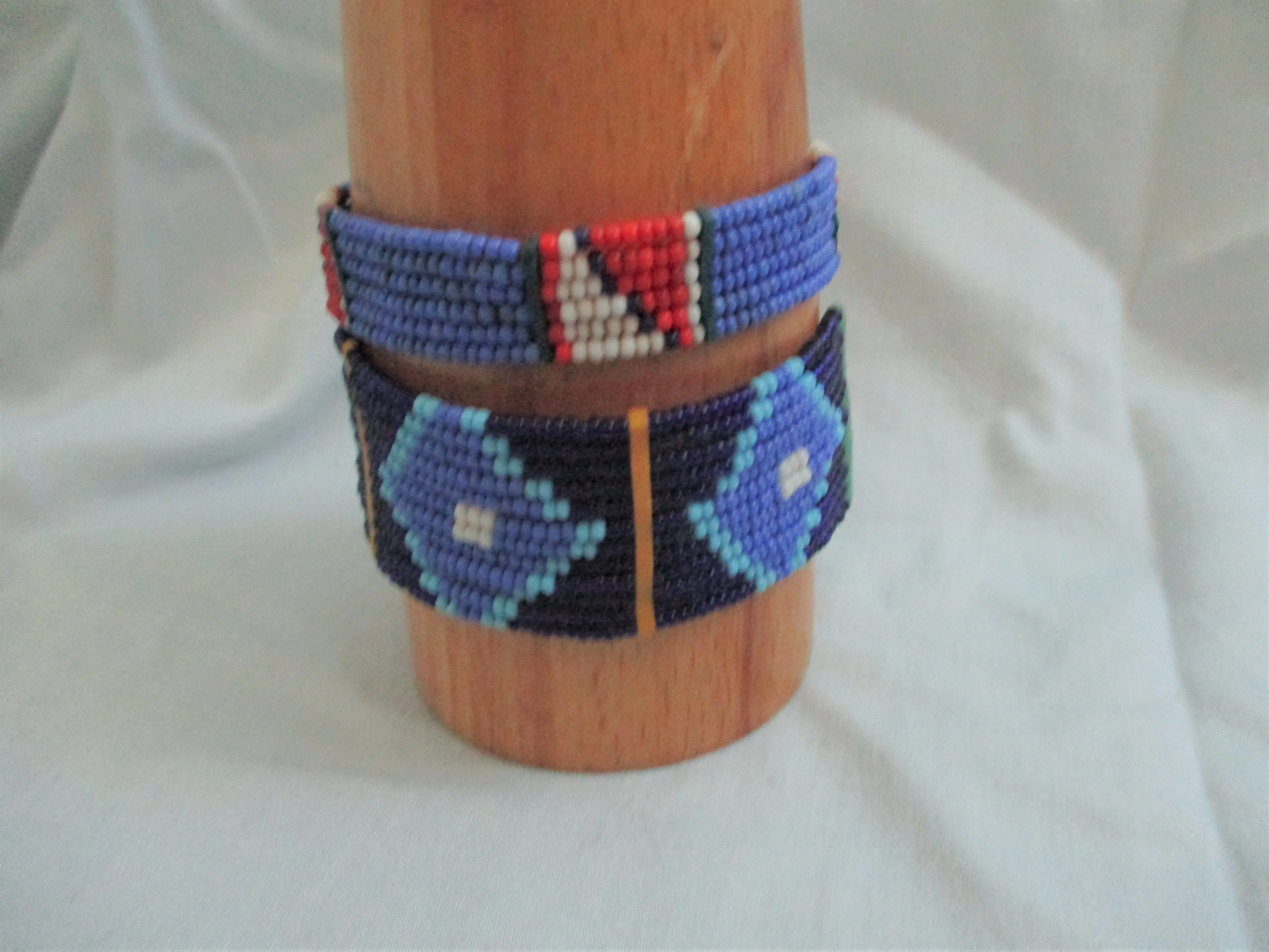 Set 2 ZULU AFRICA Bead BRACELET Tribal Ethnic Cuff Shackle Boho BANGLE Hippie