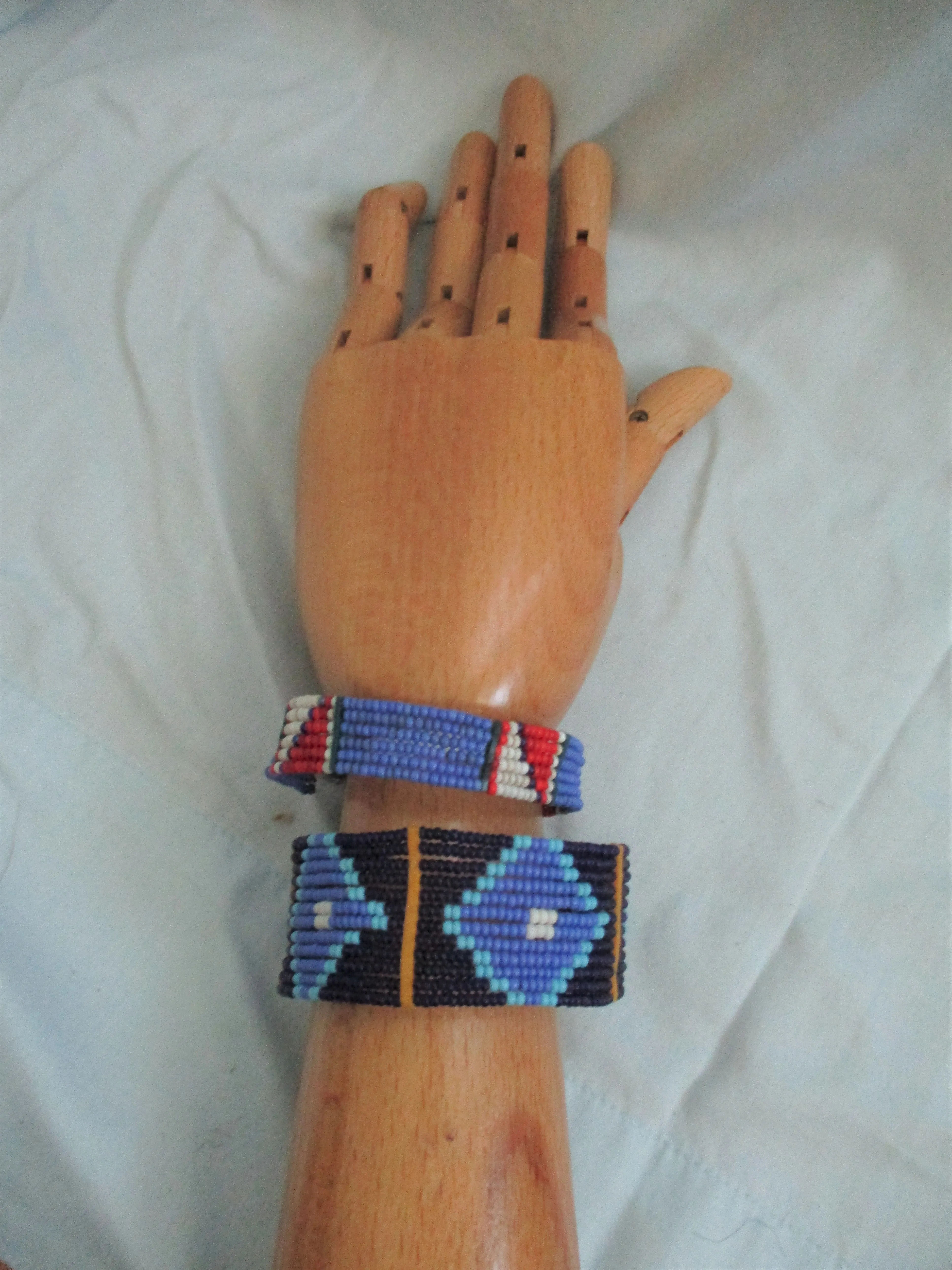 Set 2 ZULU AFRICA Bead BRACELET Tribal Ethnic Cuff Shackle Boho BANGLE Hippie