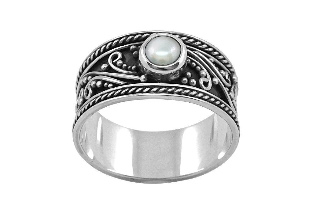 Silver Pearl Adeline Ring