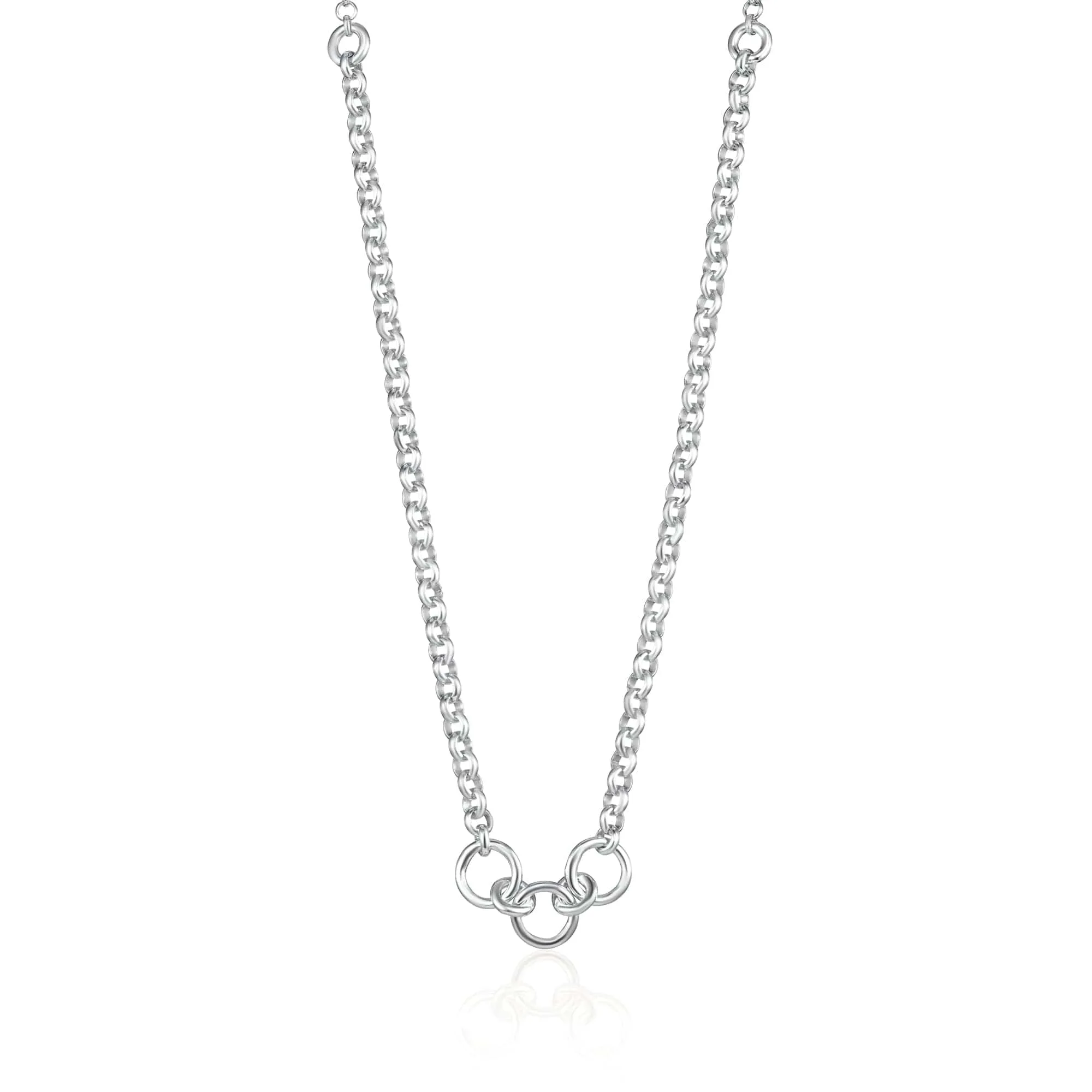 Silver Trinity Charm Collector Necklace