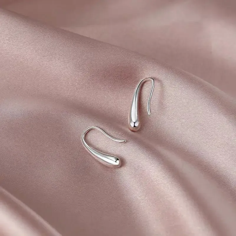 Simple Chunky Water Drop Half Empty Stud Earrings For Woman Punk Metal Gold Color C-Shaped Hook Earrings Jewelry 2023 Trend Gift