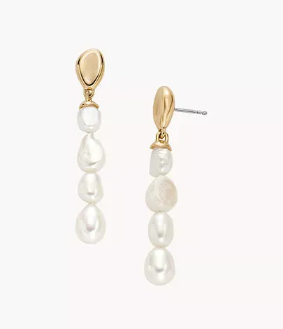 SKJ1827710- Skagen Agnethe Pearl White Freshwater Pearl Drop Earrings for Women