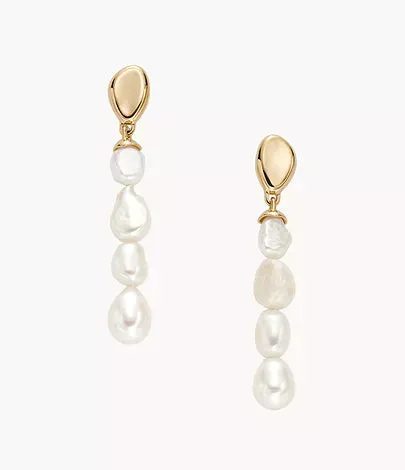 SKJ1827710- Skagen Agnethe Pearl White Freshwater Pearl Drop Earrings for Women