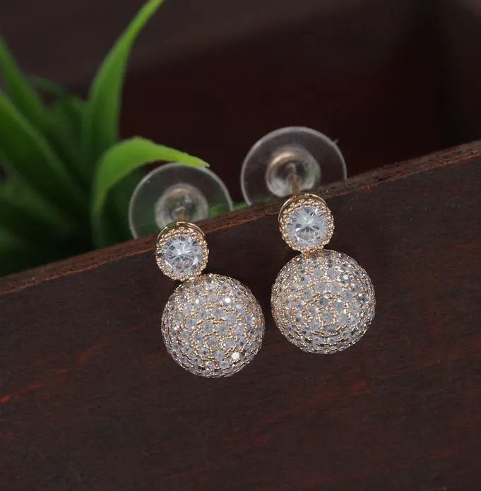 Small Round Shape Cubic Zirconia Korean Earring - KRNER 5118