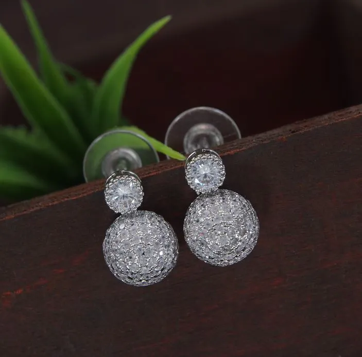 Small Round Shape Cubic Zirconia Korean Earring - KRNER 5118