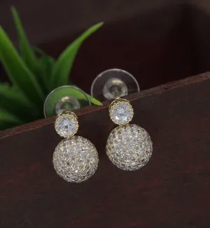 Small Round Shape Cubic Zirconia Korean Earring - KRNER 5118