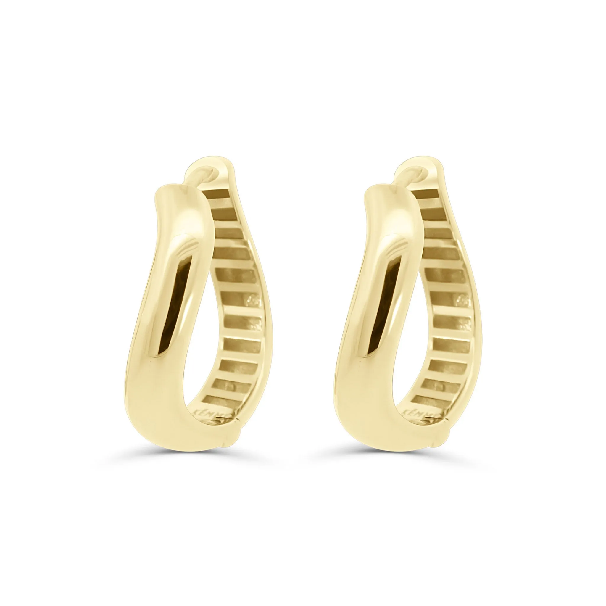 Solid Gold Bold Wave Hoops