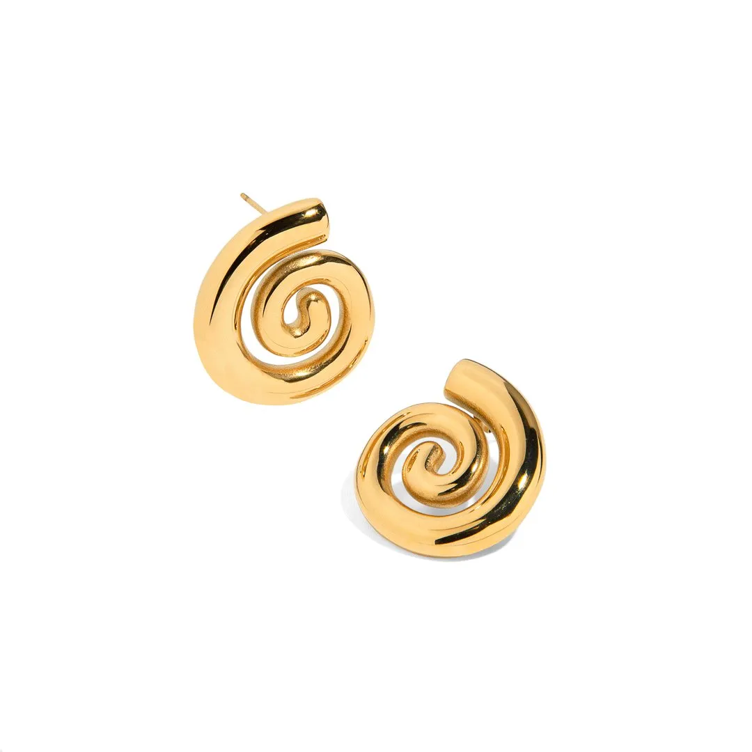 SPIRAL GOLDEN EARRINGS