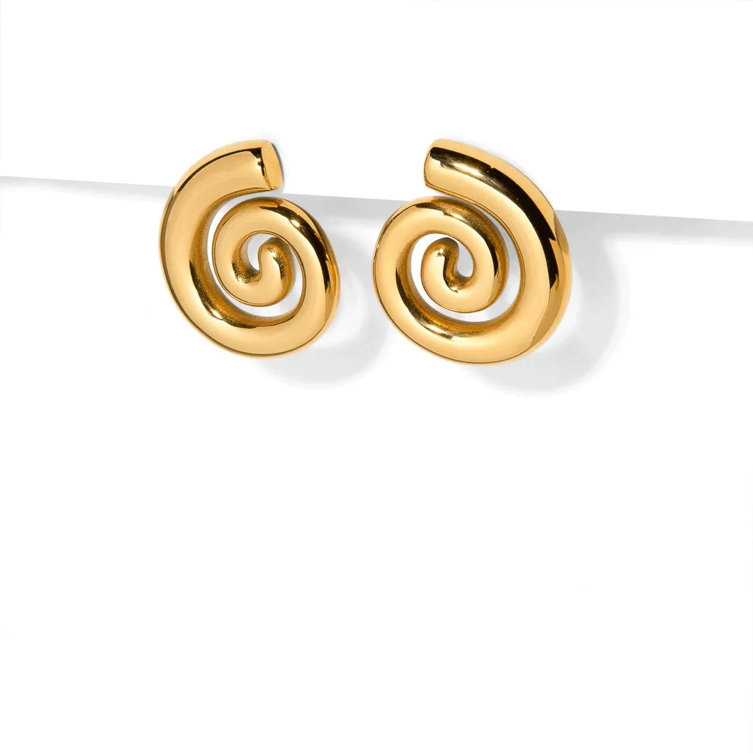 SPIRAL GOLDEN EARRINGS