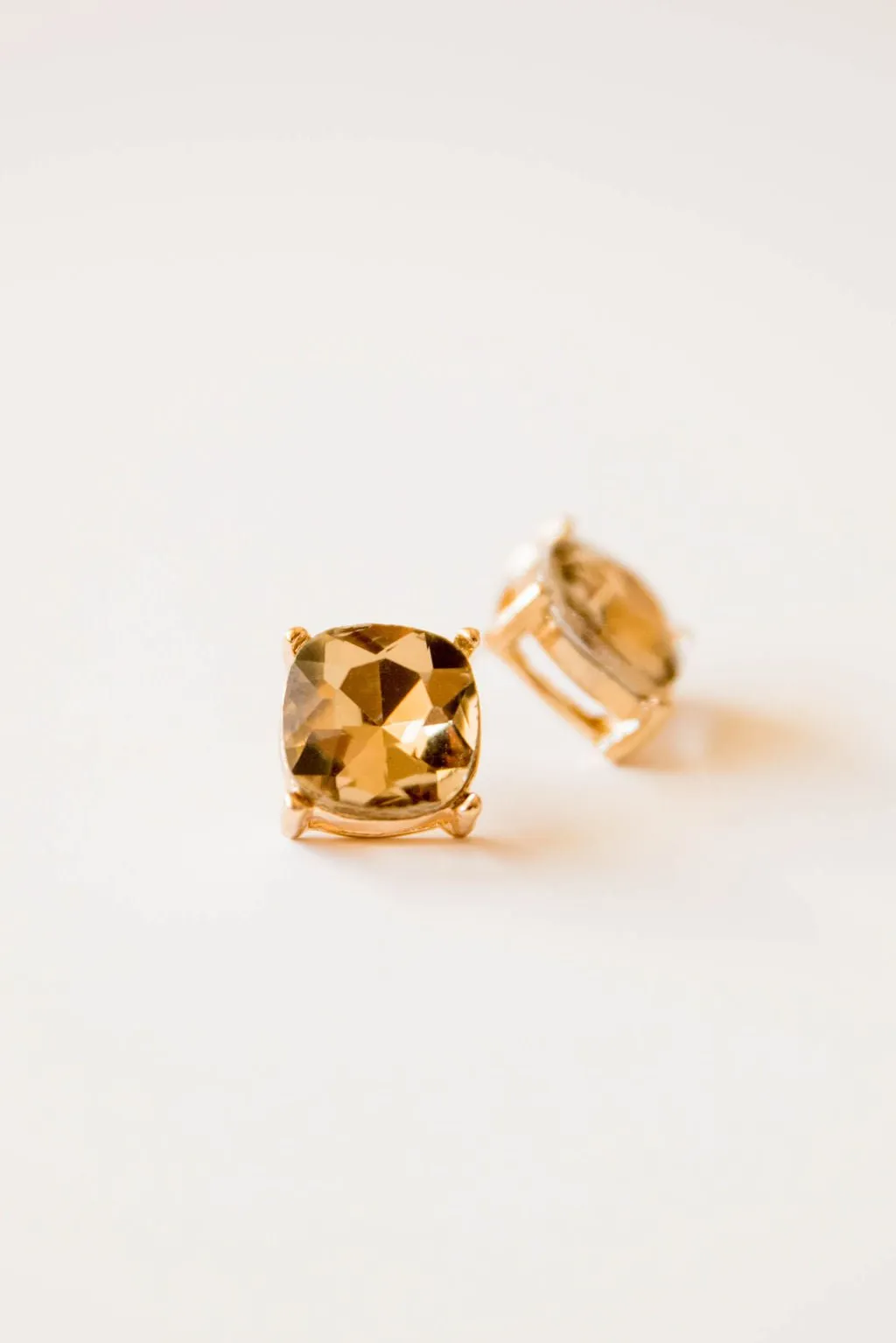 Squared Gem Stud Earrings