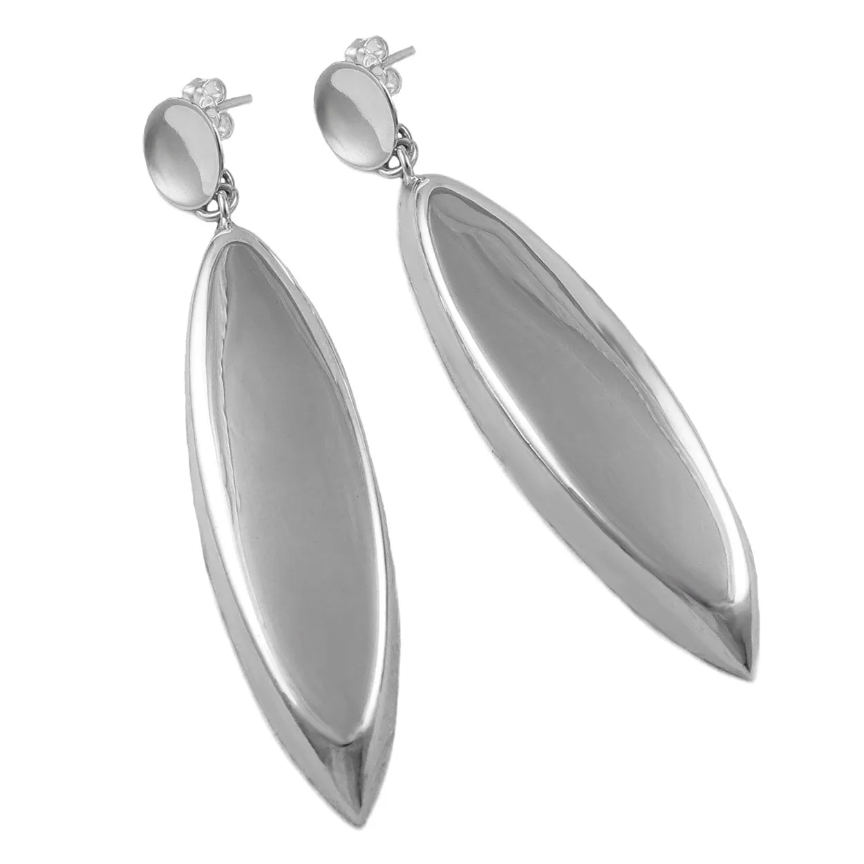 Sterling Silver Bold Polished Dangly Earrings