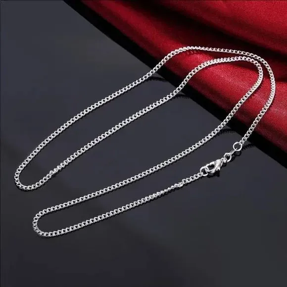 Sterling Silver Curb Chain Necklace