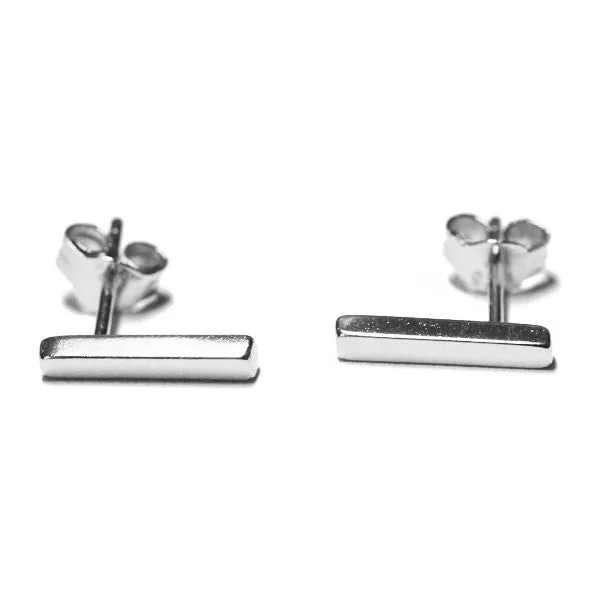 Sterling Silver Mini Bar Earrings