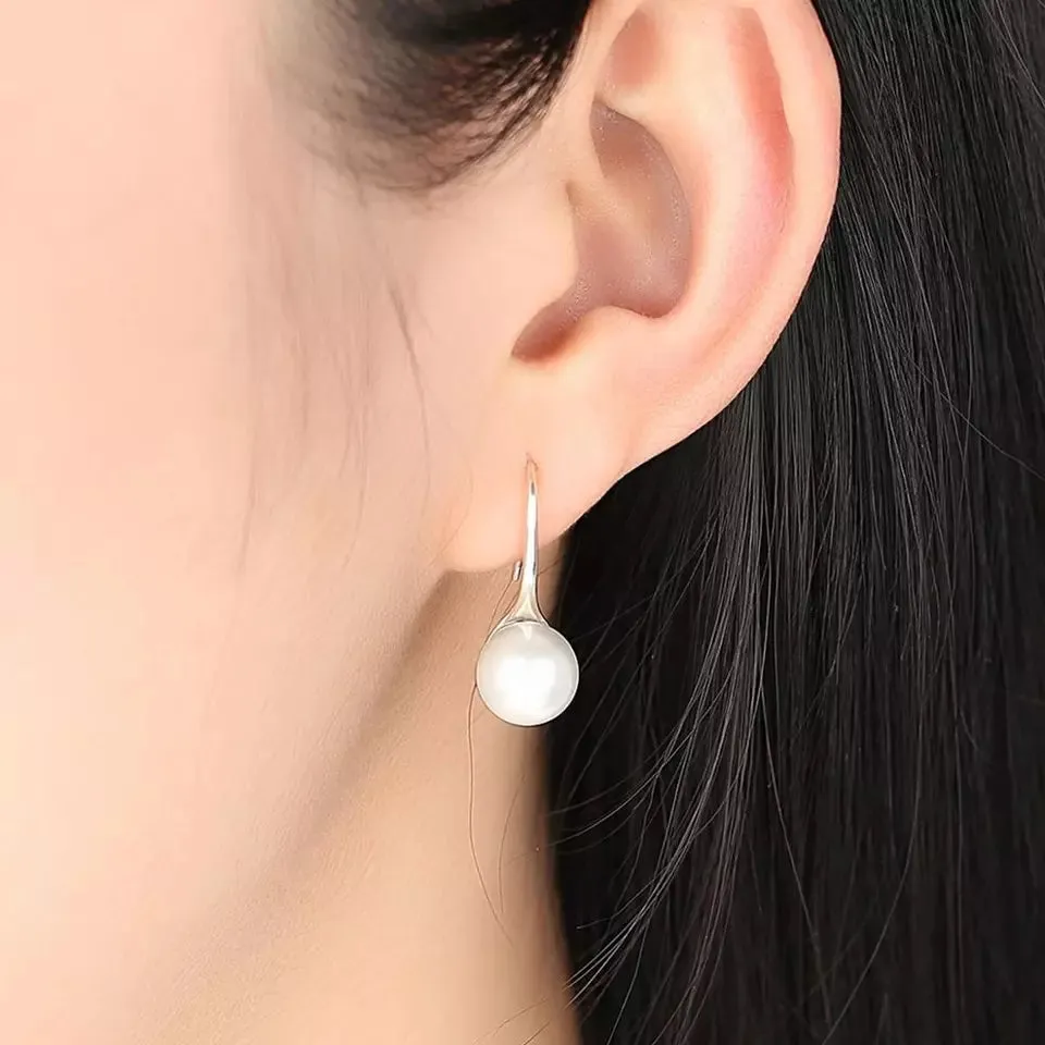 Sterling Silver Stimulated Pearl Earrings