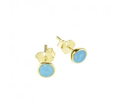 Sterling Silver Studs - Gold Opalite Studs