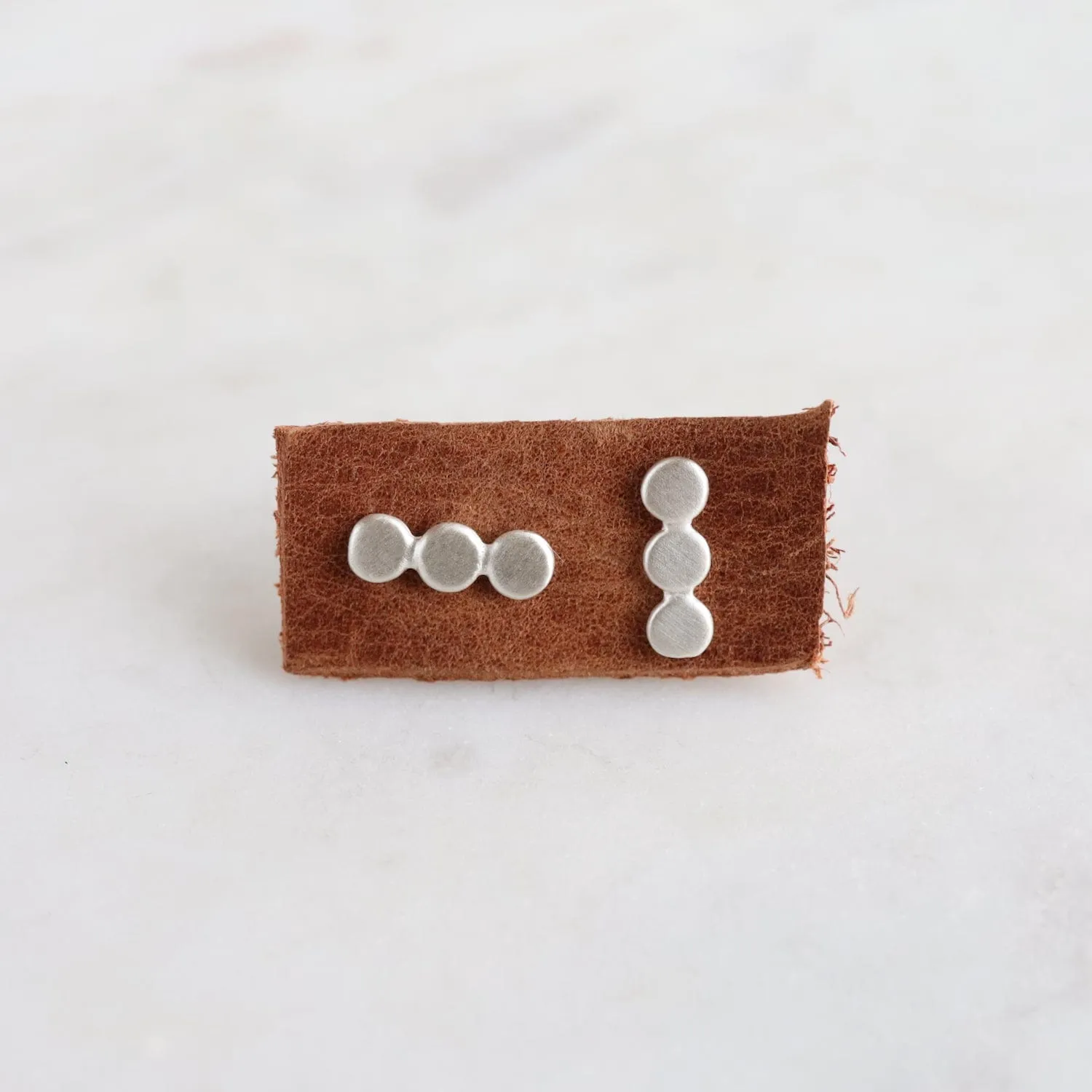 Sterling Silver Triplets Studs Earrings