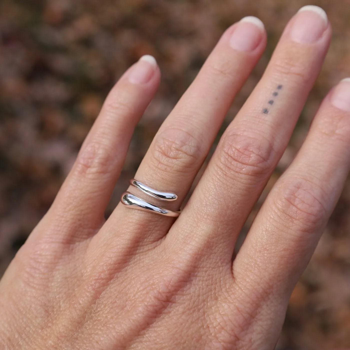 Sterling Silver Wrapped Dewdrop Ring