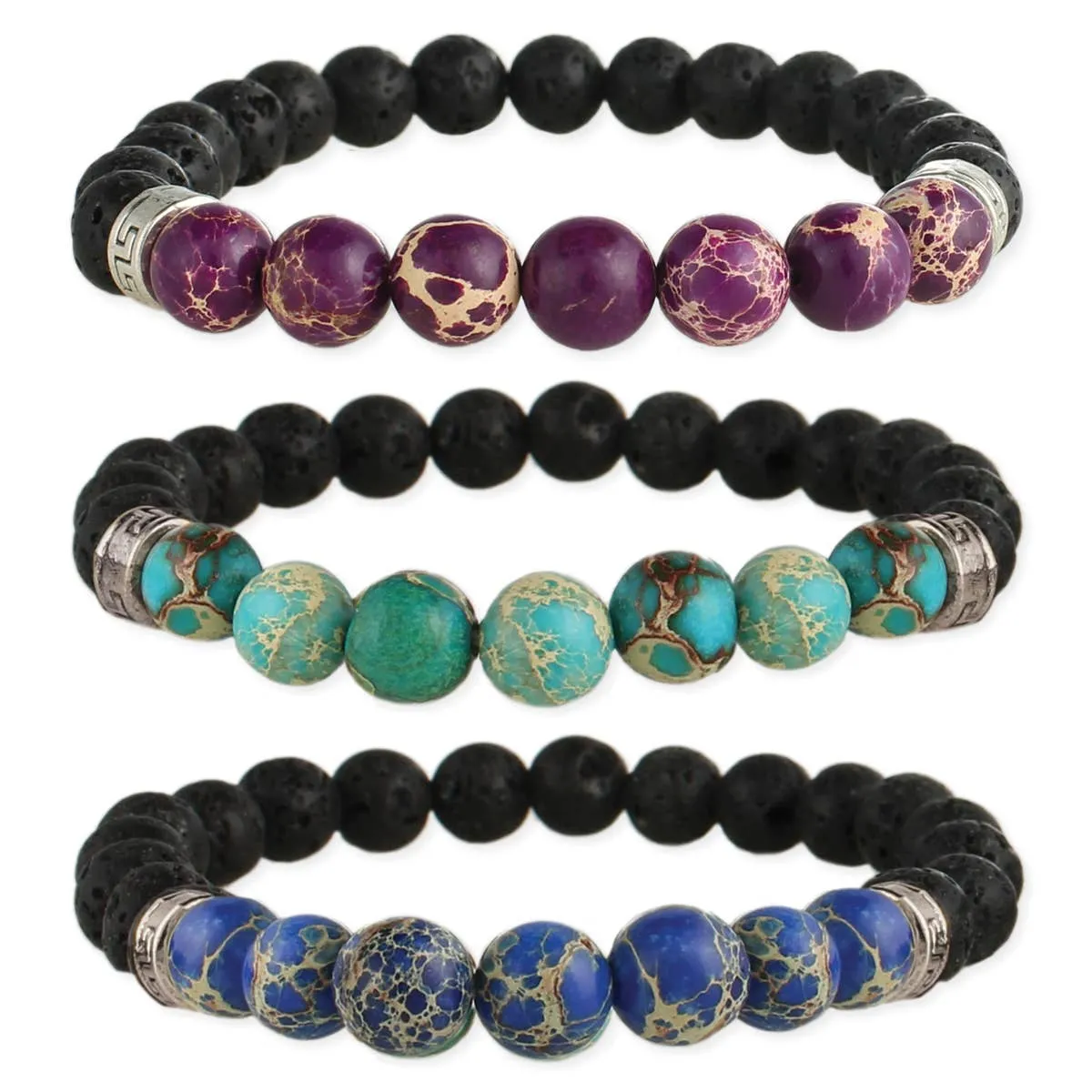 Stone & Lava Bead Essential Oil Diffuser Stretch Bracelet