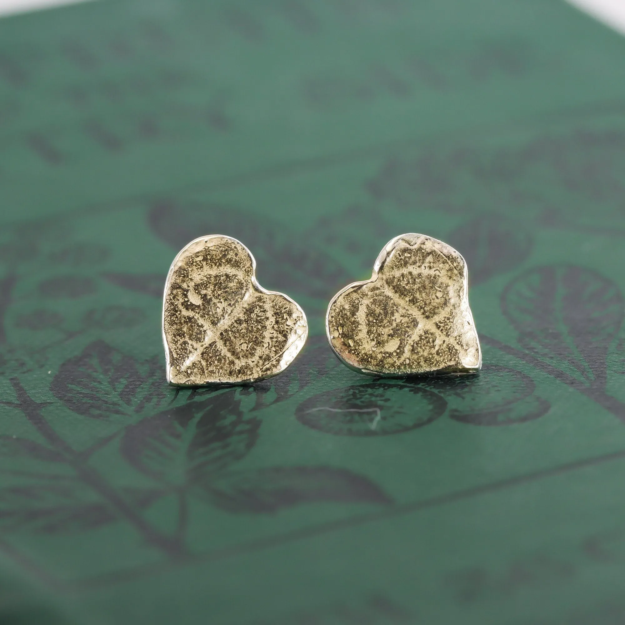 String of Heart Stud Earrings