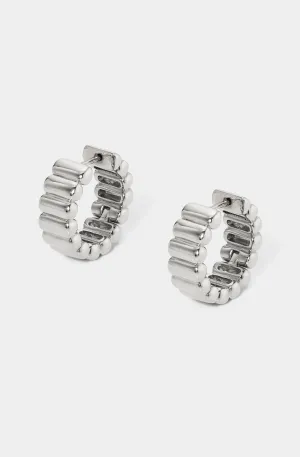 SUNLIGHT BOLD RIBBED HUGGIE HOOP EARRINGS