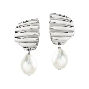 Sunray Pearl Studs - Silver