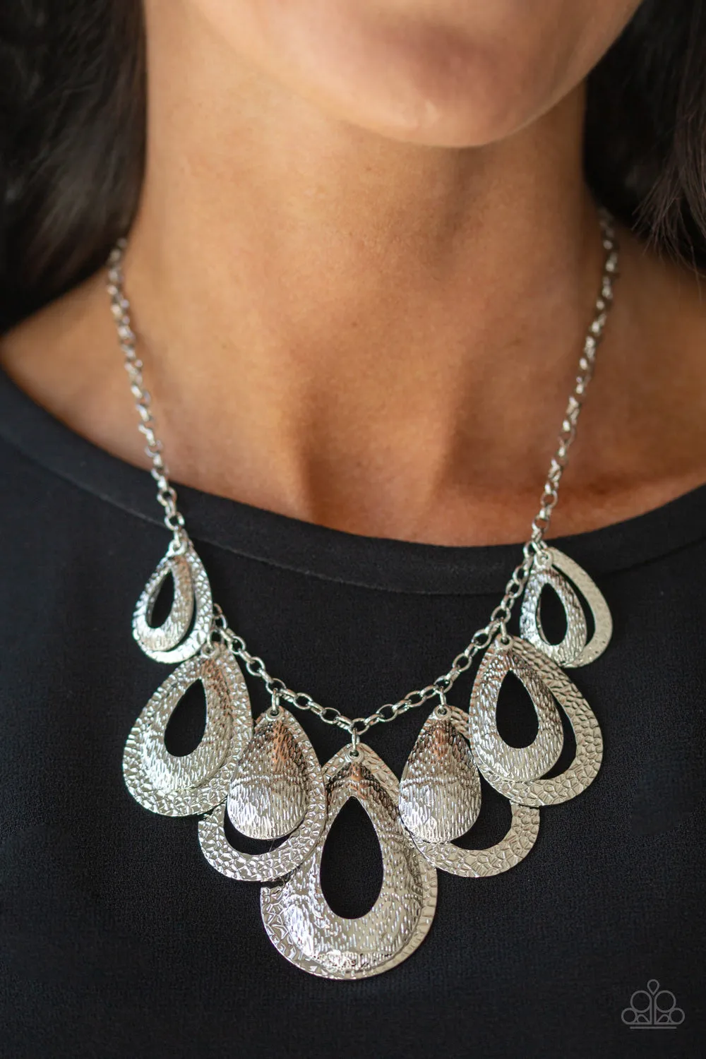 Teardrop Tempest Silver-Necklace