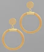 Textured Bold Open Round Earrings