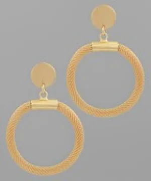 Textured Bold Open Round Earrings