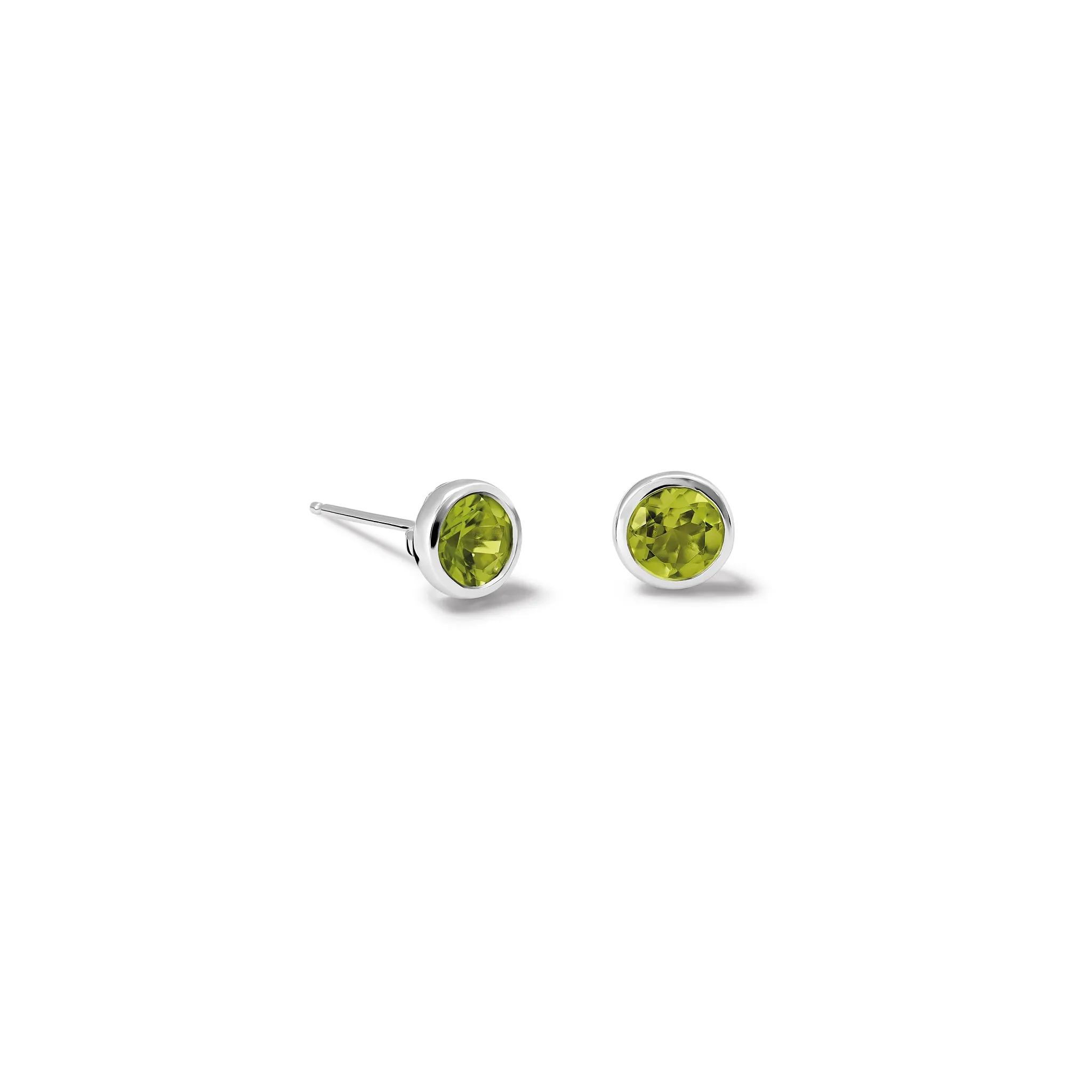 Theresa Stud Earrings White Gold - Peridot