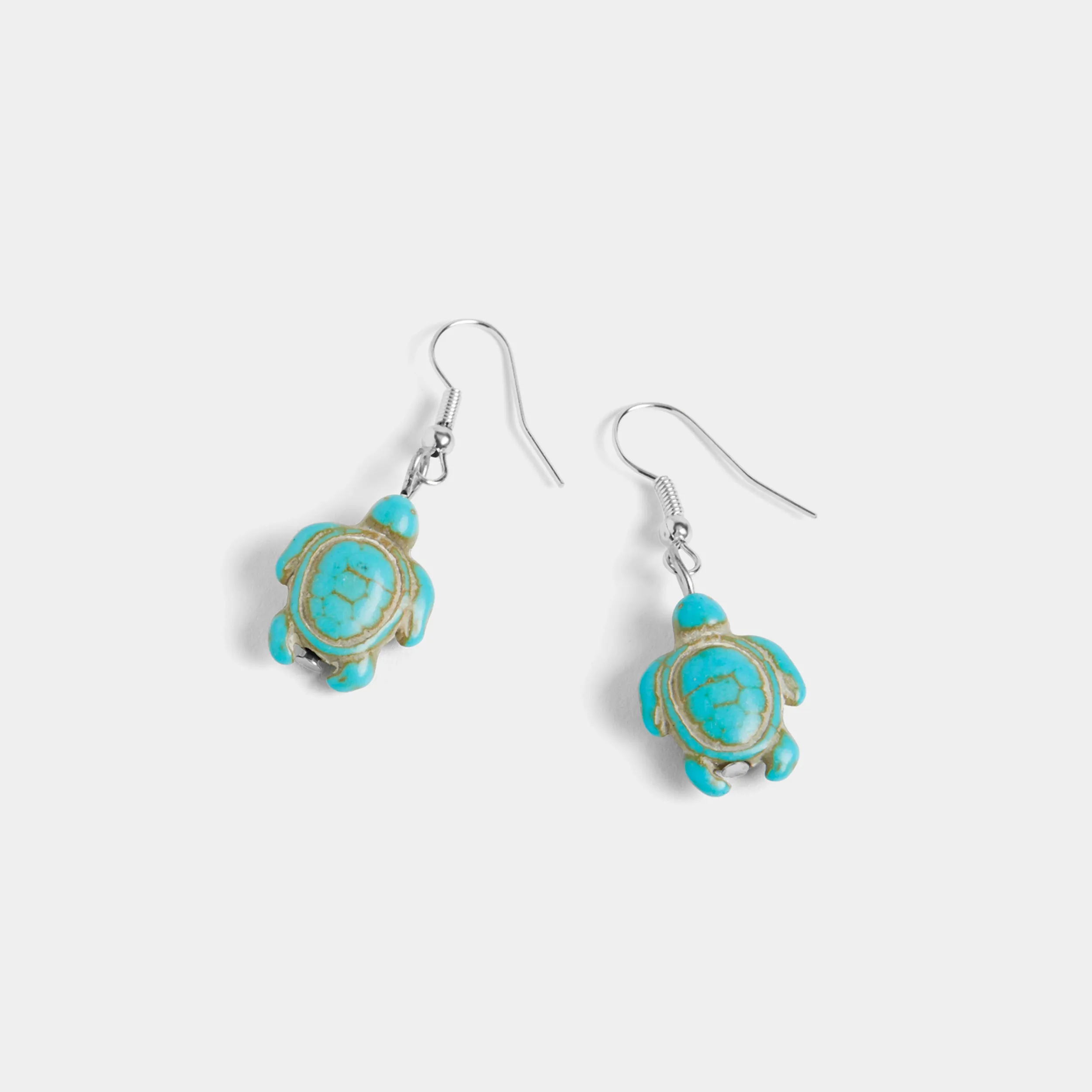 Turquoise Turtle Dangle Earrings - Turquoise