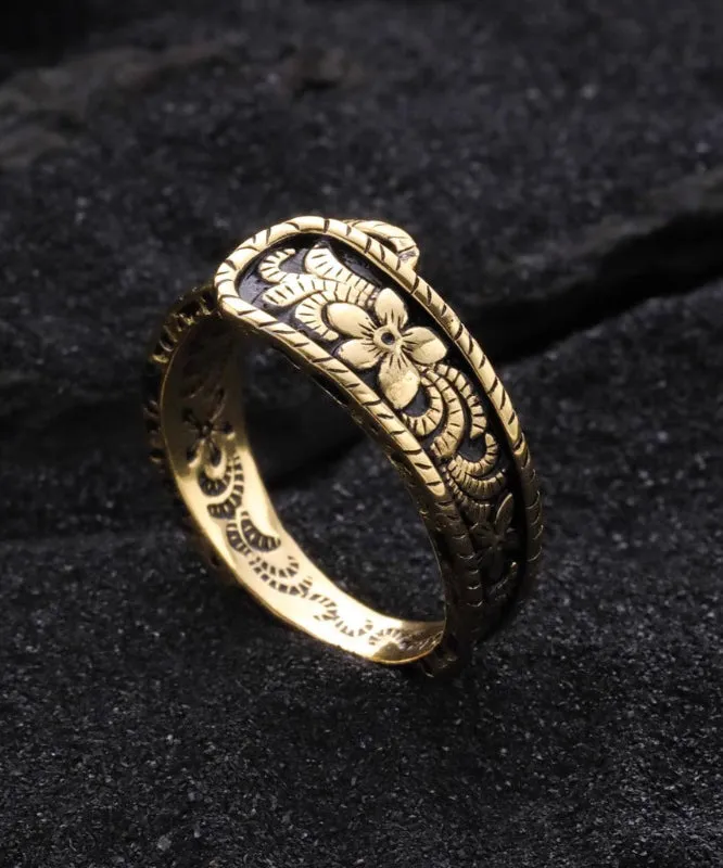 Vintage Gold Old Ancient Gold Floral Rings GH1055