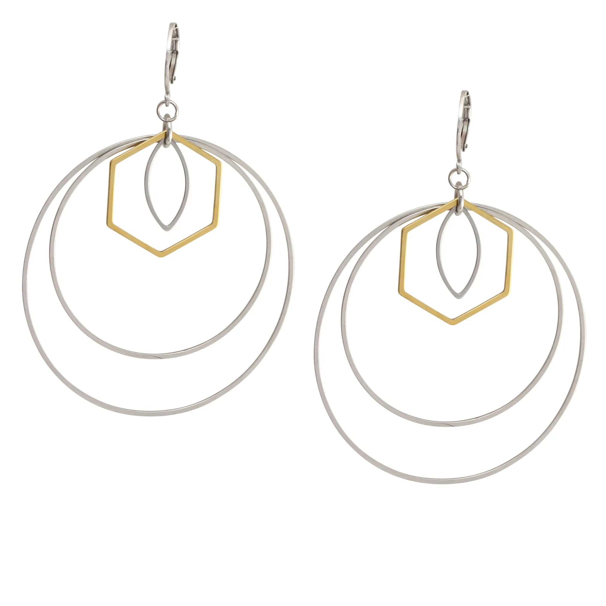 Waterproof "Imperméable” Large Luxe Hoops in Silver and Gold