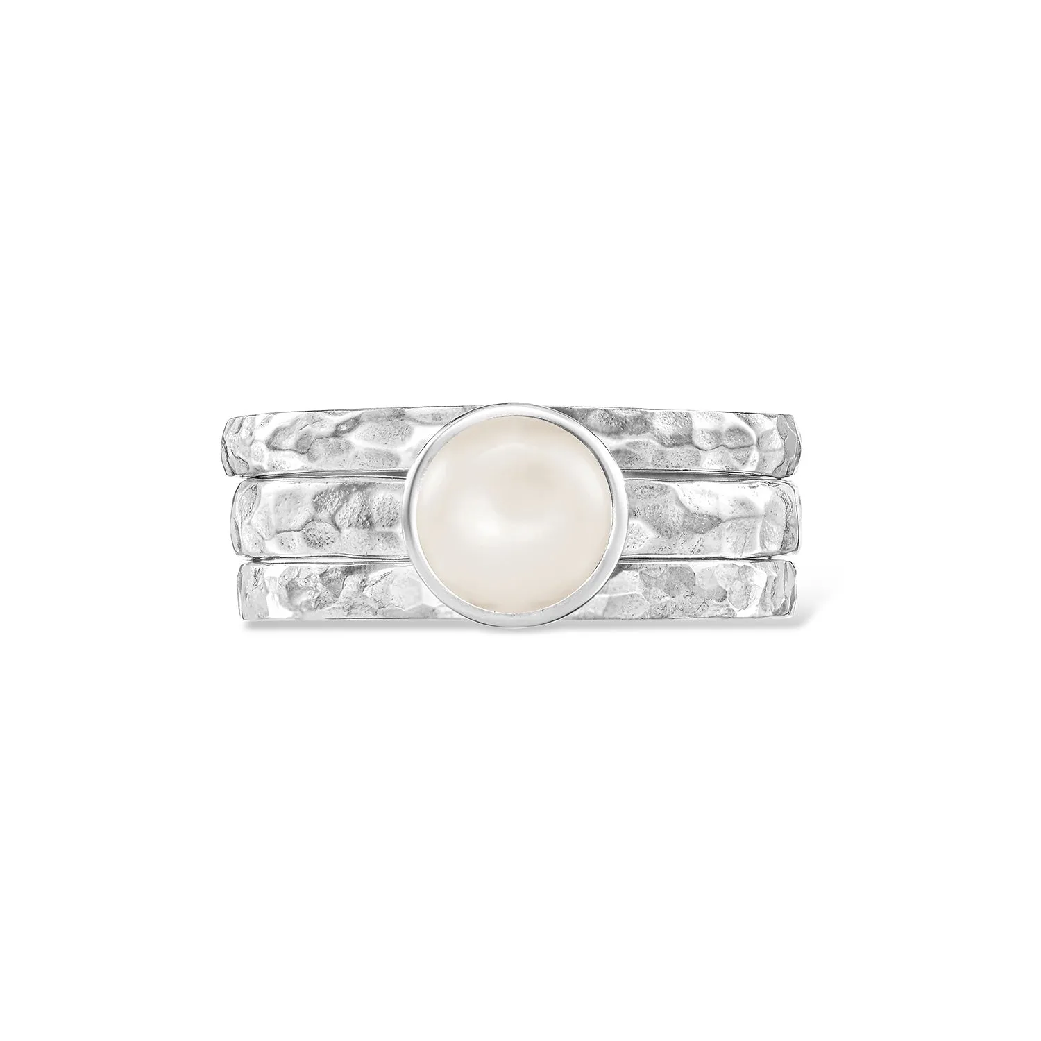 Wondrous Pearl Twinkle Stacking Rings