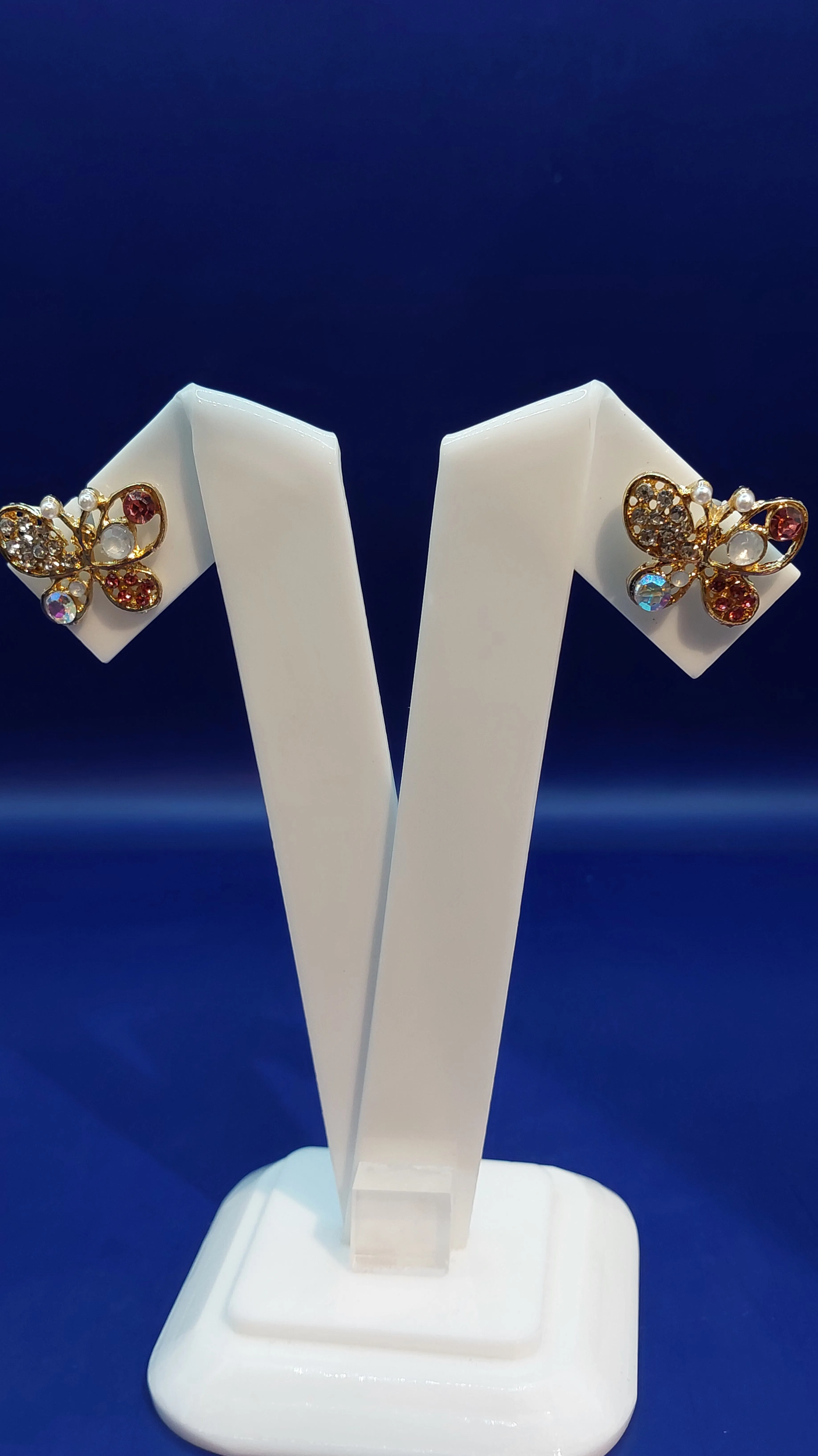 Zuhi Butterfly Multicolor Crystal Earring